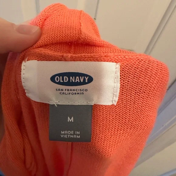 Old Navy Orange Cropped Cardigan Sweater Open Front - Picture 2 of 5